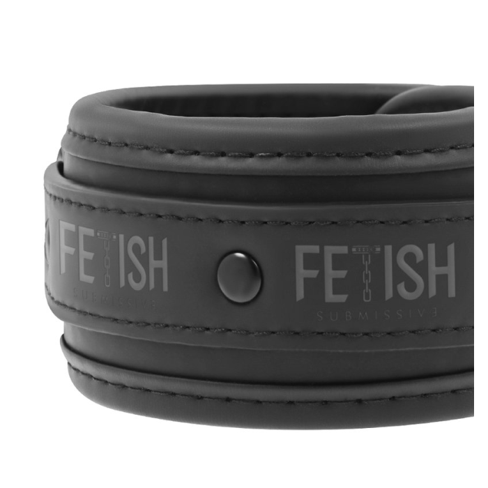 FETISH SUBMISSIVE - COLLAR AND WRIST CUFFS VEGAN LEATHER