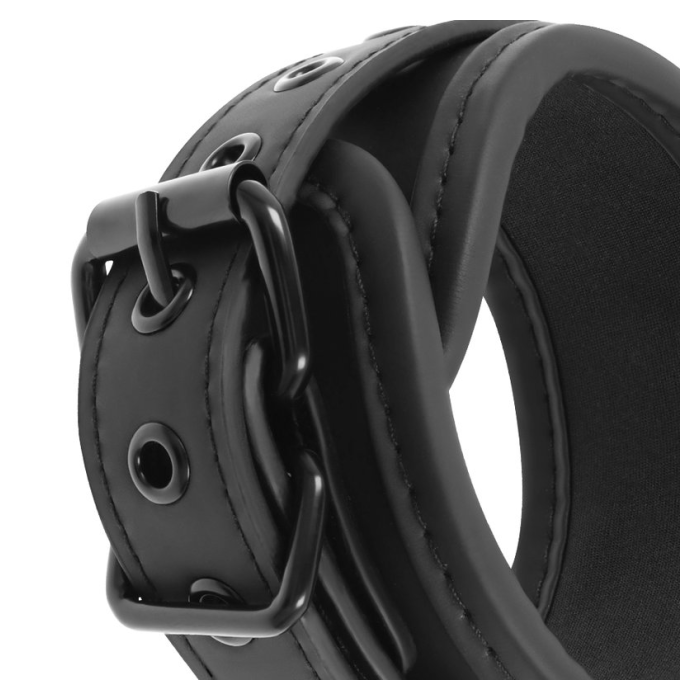 FETISH SUBMISSIVE - COLLAR AND WRIST CUFFS VEGAN LEATHER