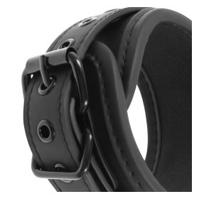 FETISH SUBMISSIVE - COLLAR AND WRIST CUFFS VEGAN LEATHER