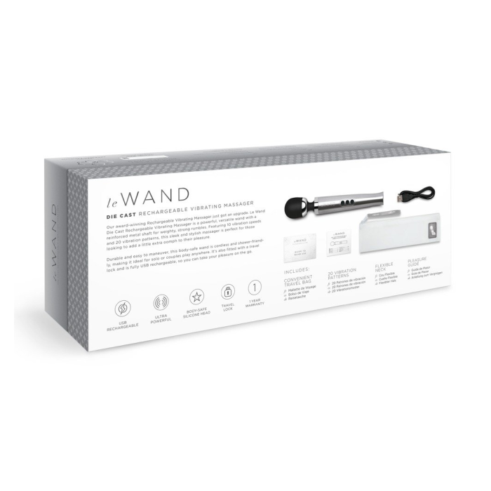 LE WAND DIE CAST RECHARGABLE MASSAGER  SILVER